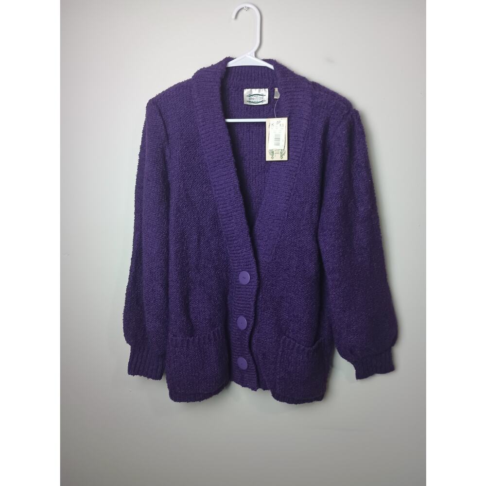 Separate Issue Vintage Purple Knit Cardigan‎ Men's Small NWT Button Front Winter